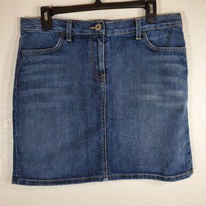 J.Crew Womens Blue Denim Mini Skirt Size 10 Cotton Made In USA 17.5" length